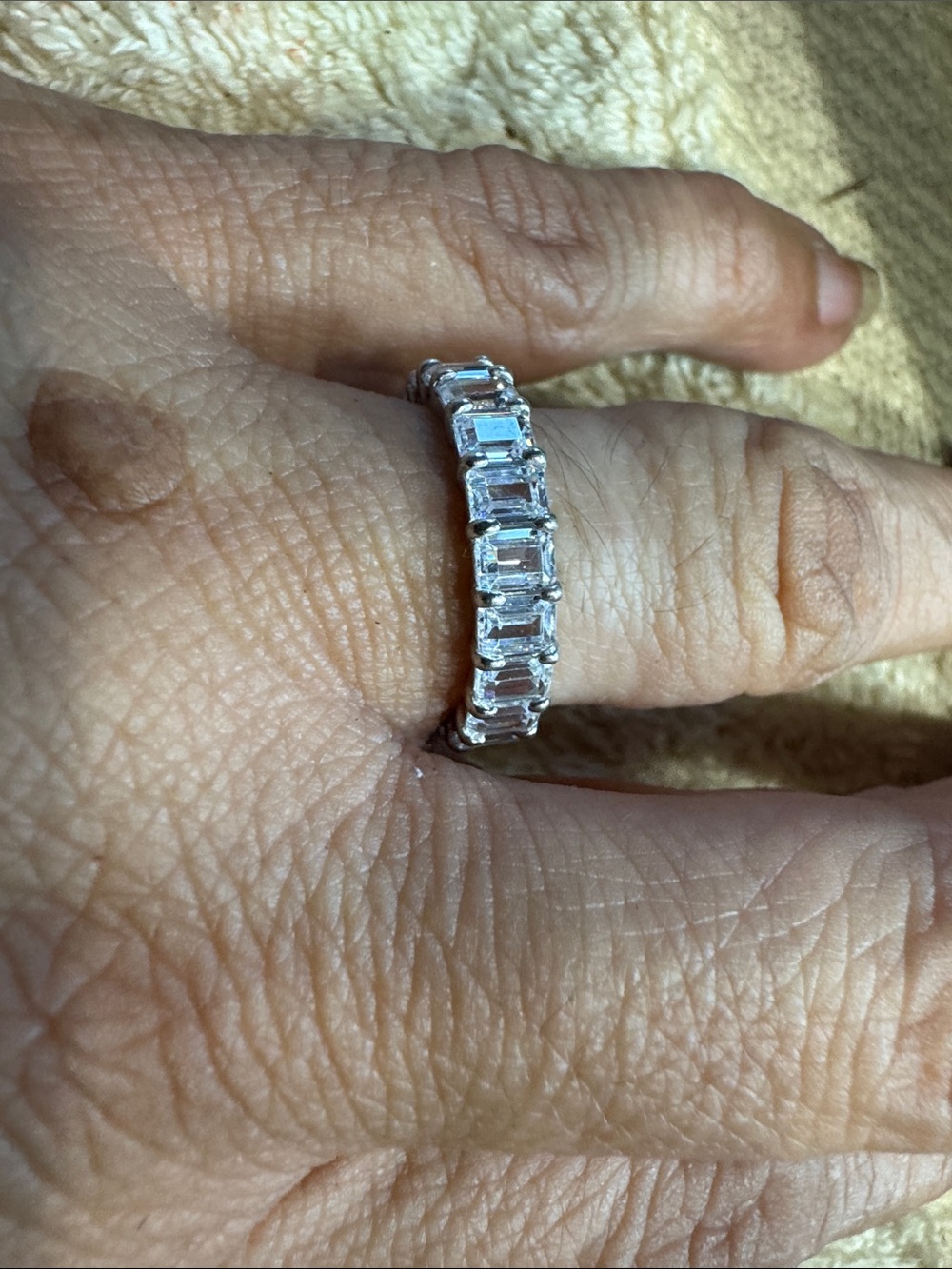 Sterling  silver Baguette-Cut Eternity Ring i 925